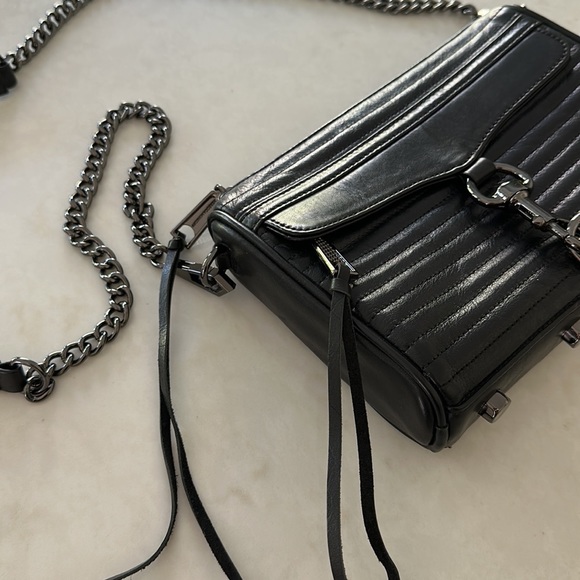 Rebecca Minkoff Quilted Mini MAC Crossbody Bag Black - Picture 4 of 13